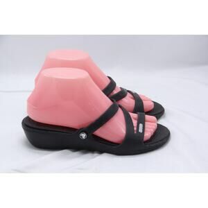 Crocs Swiftwater Sandals Womens Size 7 Narrow Black Slip On Slide Shoes Comfort